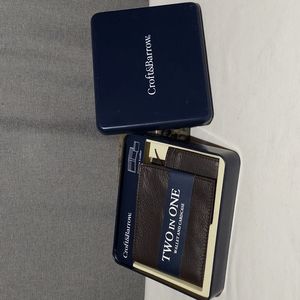 Croft & Barrow brown leather slim billfold with Cardcase in Gift Box 🎁